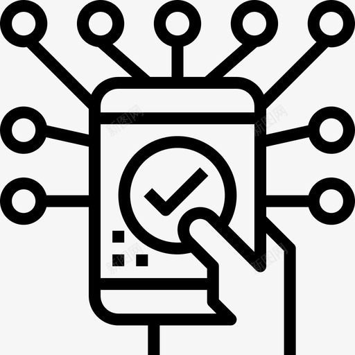 智能手机加密货币区块链线性图标svg_新图网 https://ixintu.com 加密货币区块链 智能手机 线性