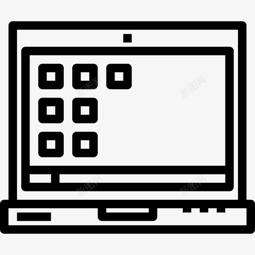 笔记本电脑屏幕通信12线性图标svg_新图网 https://ixintu.com 笔记本电脑屏幕 线性 通信12