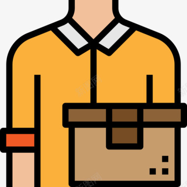送货员电子商务54线性颜色图标图标