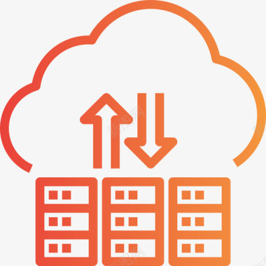 云计算网络和数据库9梯度图标图标
