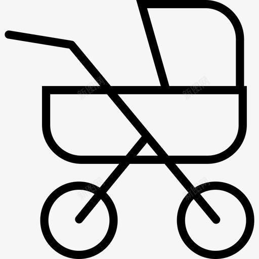 婴儿车婴儿53直线型图标svg_新图网 https://ixintu.com 婴儿53 婴儿车 直线型