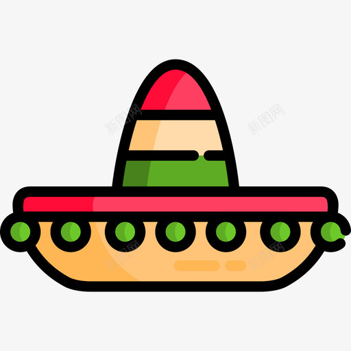 墨西哥帽5demayo线性颜色图标svg_新图网 https://ixintu.com 5demayo 墨西哥帽 线性颜色