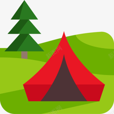 露营旅行地点表情符号2平面图标图标