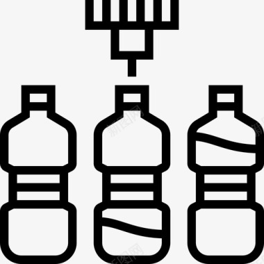 瓶子工厂元素2线性图标图标