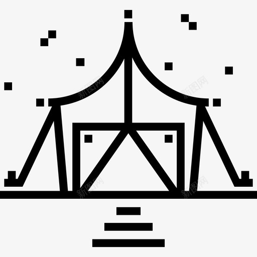 帐篷嬉皮士8直线型图标svg_新图网 https://ixintu.com 嬉皮士8 帐篷 直线型