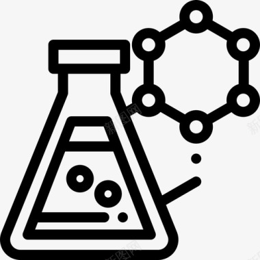 烧瓶化学19线性图标图标