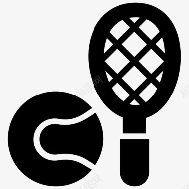 网球壁球网球拍图标图标