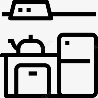 厨房家具和家居4线性图标图标