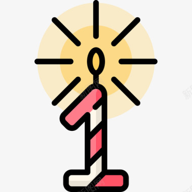 蜡烛55岁生日线颜色图标图标