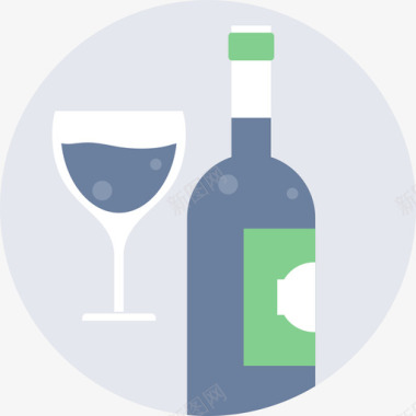 葡萄酒购物28平淡图标图标