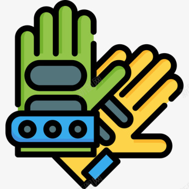 手套冒险运动7线性颜色图标图标