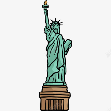 自由女神像世界的纪念碑颜色图标图标
