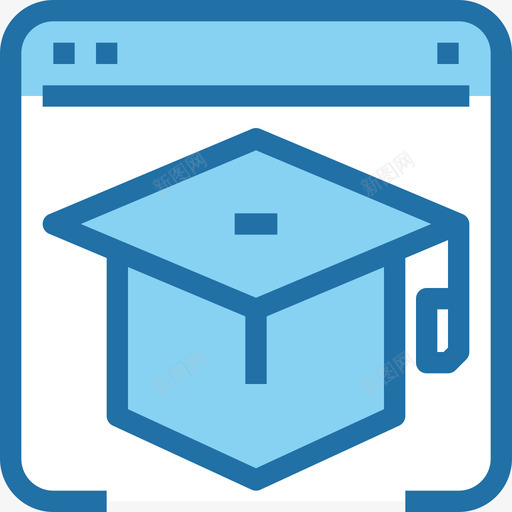 在线教育教育和学习3蓝色图标svg_新图网 https://ixintu.com 在线教育 教育和学习3 蓝色