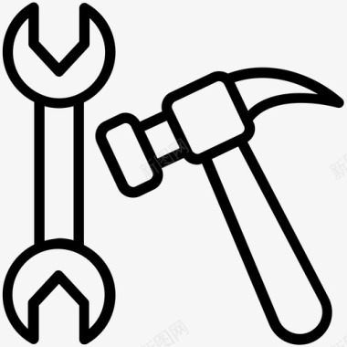 维修工具车库工具锤子图标图标