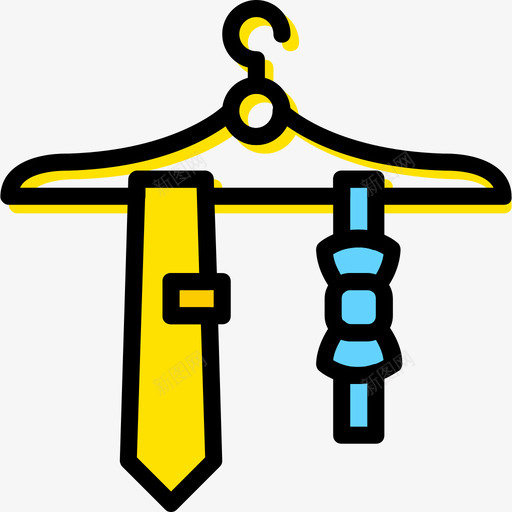 领带男士配件4黄色图标svg_新图网 https://ixintu.com 男士配件4 领带 黄色