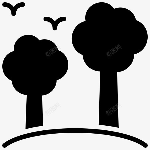 树木生态森林图标svg_新图网 https://ixintu.com 假期字形图标 公园 景观 树木 森林 生态 草地