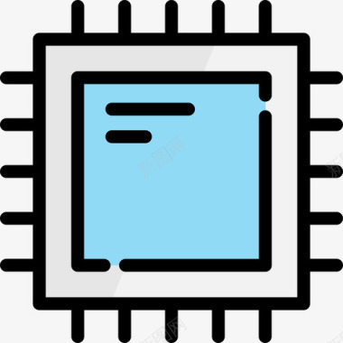 Cpu电子元件3线性颜色图标图标