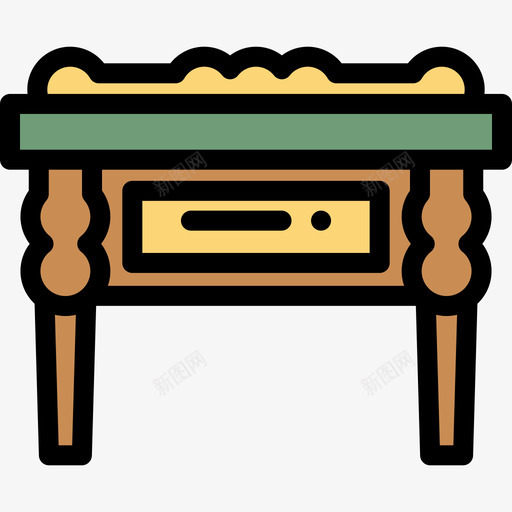 咖啡桌复古装饰14线性颜色图标svg_新图网 https://ixintu.com 咖啡桌 复古装饰14 线性颜色
