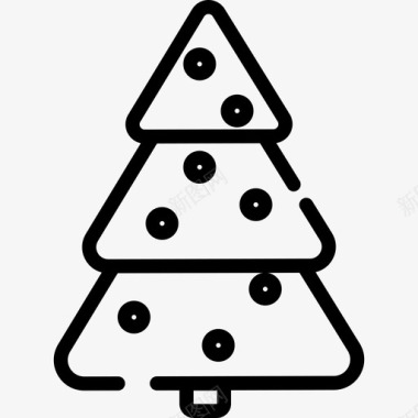 圣诞树庆祝活动3直线型图标图标
