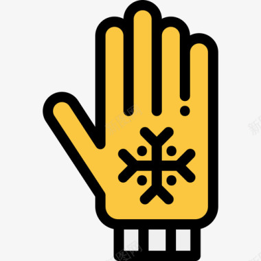 手套冬季运动11线性颜色图标图标