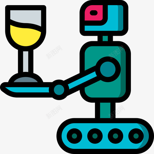 机器人未来科技线颜色图标svg_新图网 https://ixintu.com 未来科技 机器人 线颜色