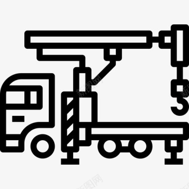 挖掘机施工车直线式图标图标