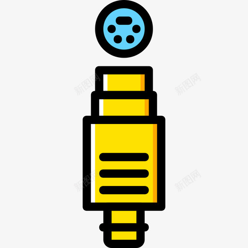插头连接器电缆4黄色图标svg_新图网 https://ixintu.com 插头 连接器电缆4 黄色