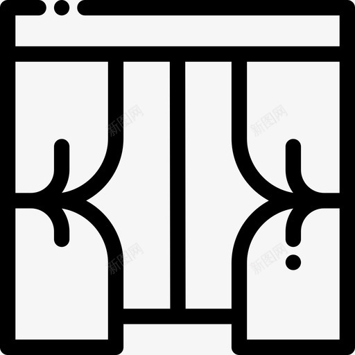 窗帘家用家具4线性图标svg_新图网 https://ixintu.com 家用家具4 窗帘 线性