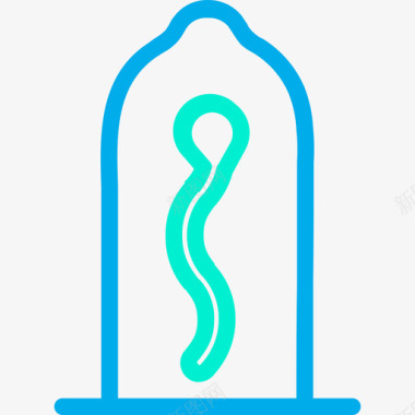 避孕套医生2号店直线蓝色图标图标
