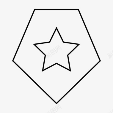 盾牌星星正义图标图标