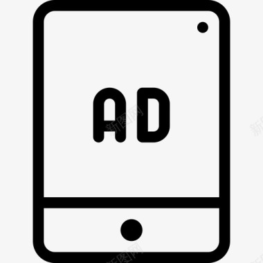 平板电脑营销和广告9线性图标图标