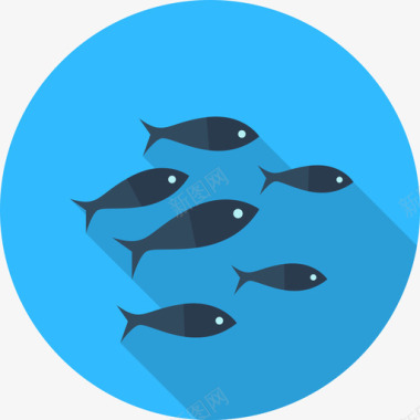 鱼健康和水疗4扁平图标图标
