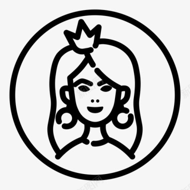 公主皇冠女孩图标图标