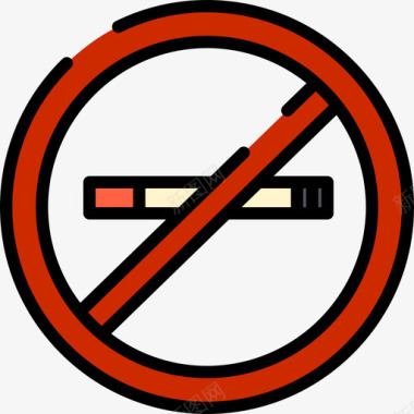禁止吸烟电影院12线性颜色图标图标