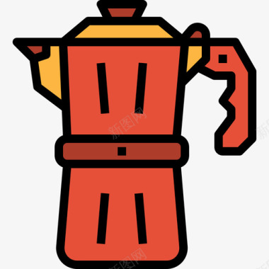 咖啡机咖啡4线性颜色图标图标
