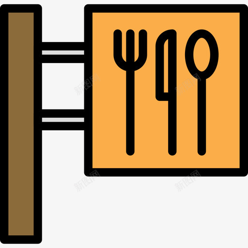 餐厅食物87线性颜色图标svg_新图网 https://ixintu.com 线性颜色 食物87 餐厅