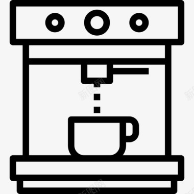 咖啡机咖啡店48直线型图标图标