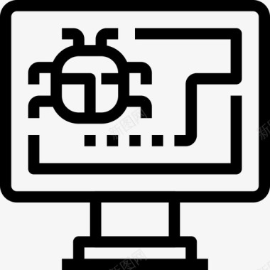 计算机黑客7线性图标图标