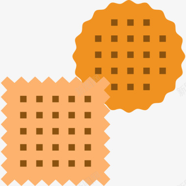 饼干食品和饮料3扁平图标图标