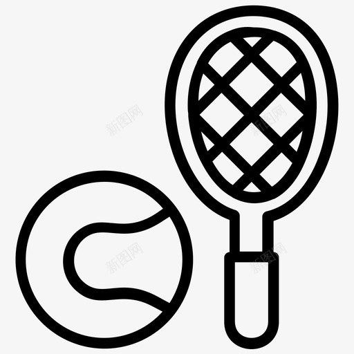 网球壁球网球拍图标svg_新图网 https://ixintu.com 壁球 网球 网球元素线图标 网球拍