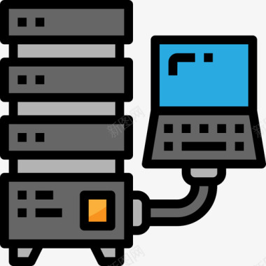 服务器计算机和技术2线性颜色图标图标