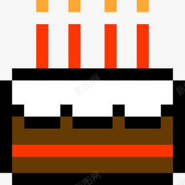 生日蛋糕食物33线性颜色图标图标