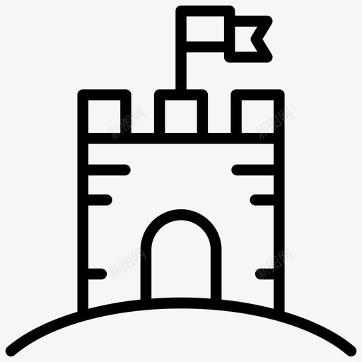 城堡堡垒要塞图标svg_新图网 https://ixintu.com 历史遗迹 城堡 堡垒 度假线路图标 纪念碑 要塞