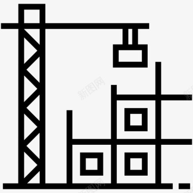 建筑建筑克雷恩起重机图标图标