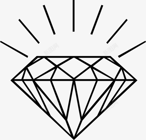 钻石珠宝奢华图标svg_新图网 https://ixintu.com 奢华 奢华钻石 珠宝 钻石 闪亮钻石