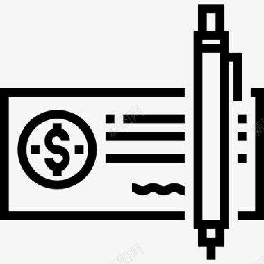 支票营销24直线图标图标