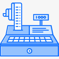 蓝色收银员收银员8号店蓝色图标高清图片