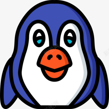 企鹅动物42线性颜色图标图标