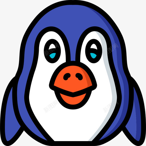 企鹅动物42线性颜色图标svg_新图网 https://ixintu.com 企鹅 动物42 线性颜色