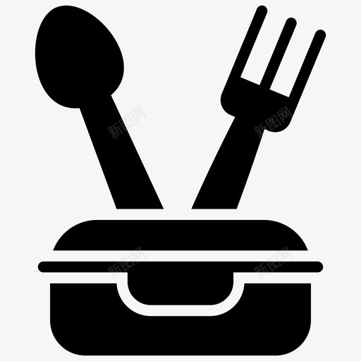 餐具餐厅叉子图标svg_新图网 https://ixintu.com 假期字形图标 勺子 厨房用具 叉子 餐具 餐厅